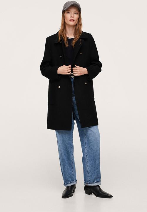 MANGO - Coat ferrero - black