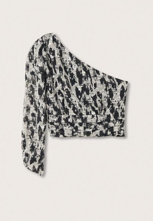 MANGO - Blouse floc - black
