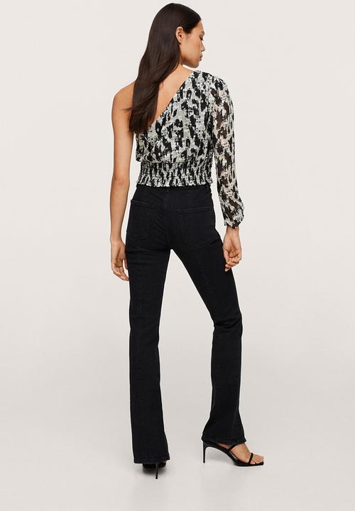MANGO - Blouse floc - black