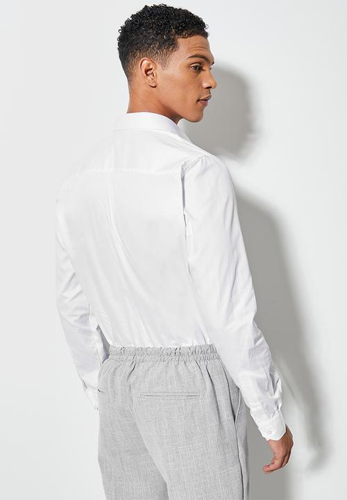 Superbalist - Jos slim sateen shirt - white