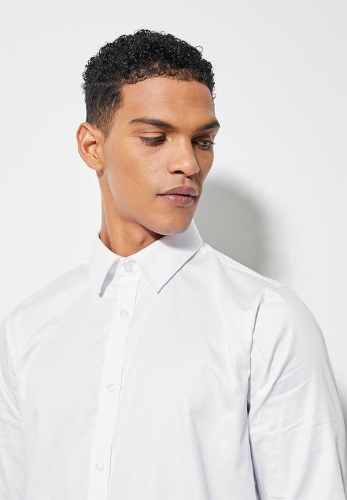 Superbalist - Jos slim sateen shirt - white