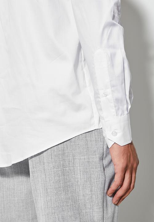Superbalist - Jos slim sateen shirt - white