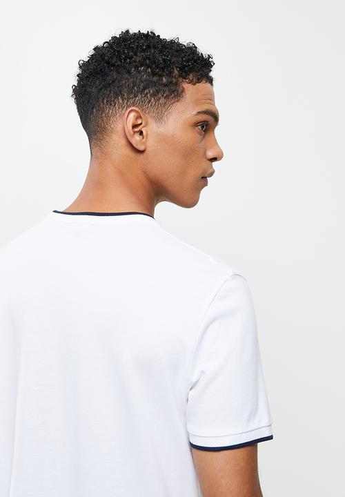 Ben Sherman - Pique crew neck short sleeve tee - white