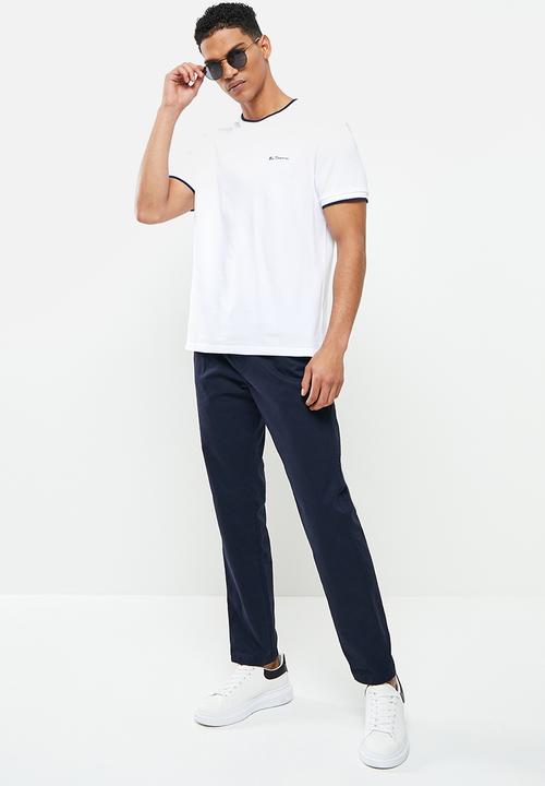 Ben Sherman - Pique crew neck short sleeve tee - white
