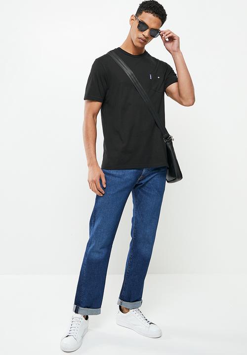 Ben Sherman - Pique short sleeve pocket tee - black