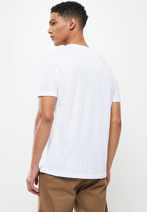 Ben Sherman - Pique short sleeve pocket tee - white