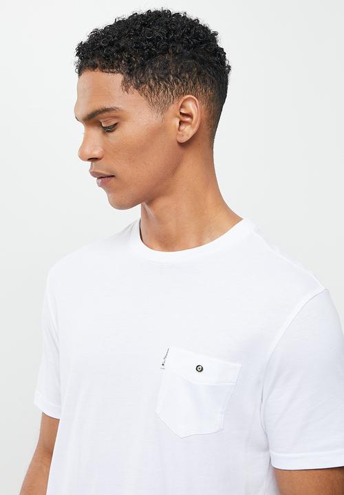 Ben Sherman - Pique short sleeve pocket tee - white