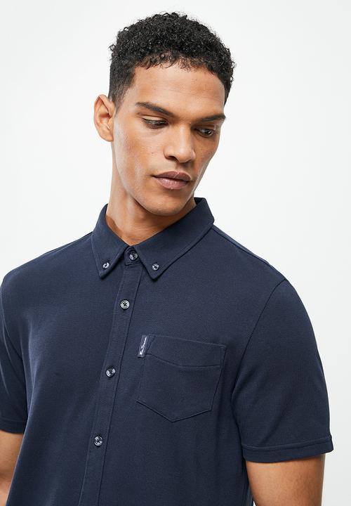 Ben Sherman - Pique short sleeve shirt - navy