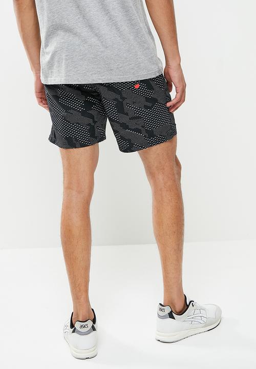 S.P.C.C - Yedlin regular fit elasticated shorts - black & white 