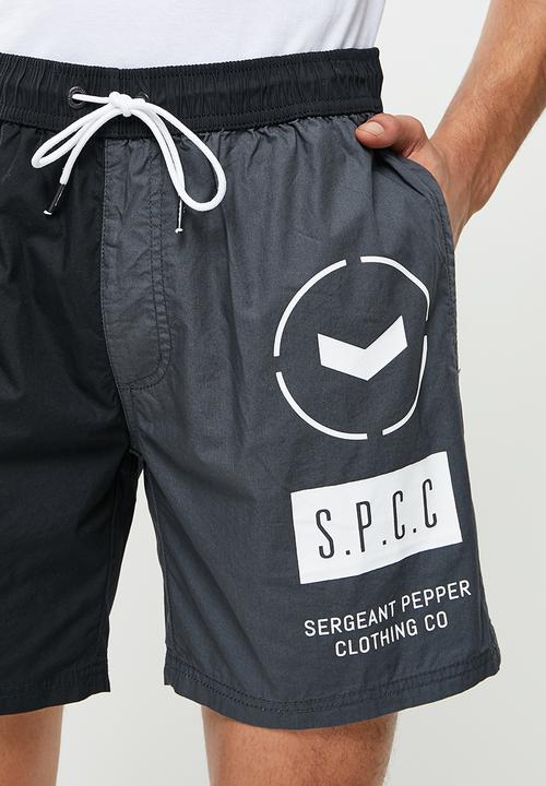 S.P.C.C - Sautin regular fit elasticated shorts - charcoal
