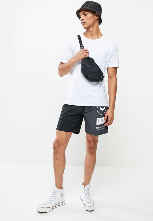S.P.C.C - Sautin regular fit elasticated shorts - charcoal
