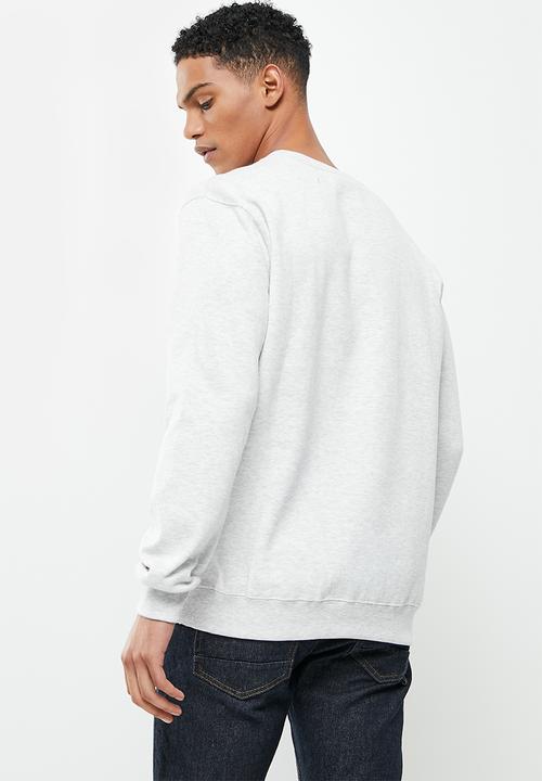 Cotton On - Graphic crew fleece - white marle