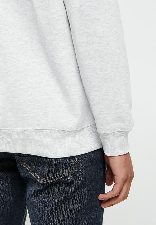 Cotton On - Graphic crew fleece - white marle