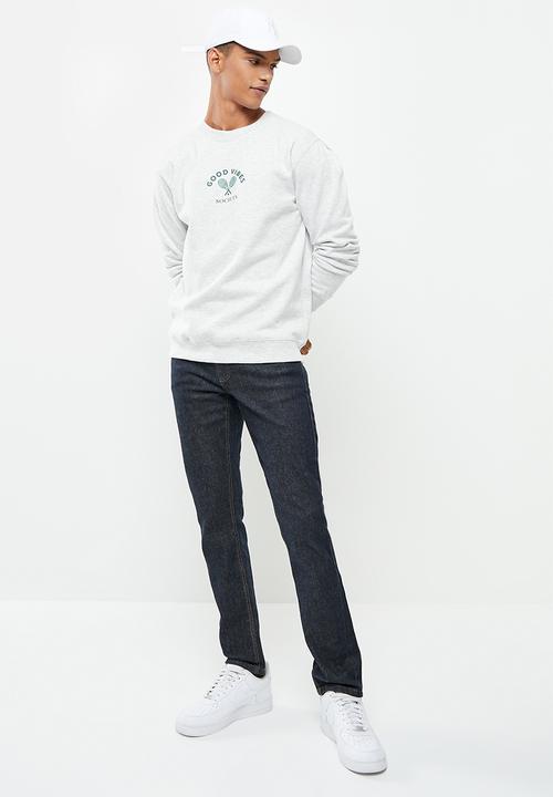 Cotton On - Graphic crew fleece - white marle