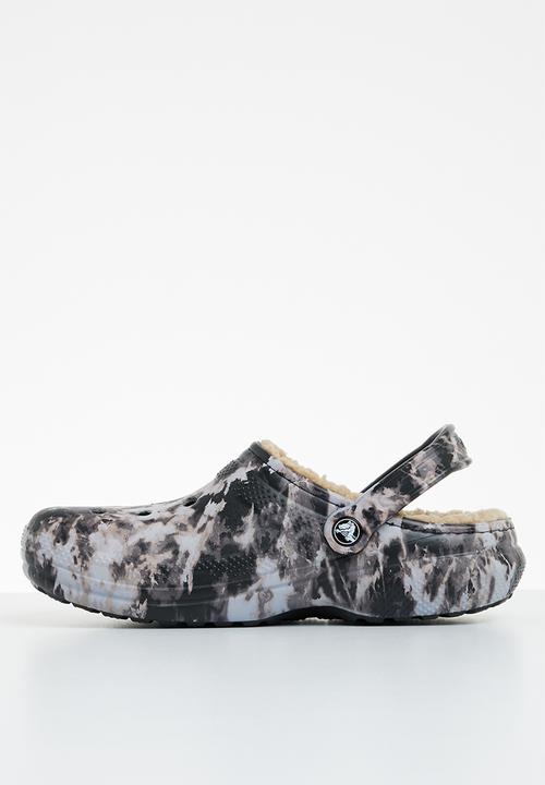 Crocs - Classic lined bleach dye clog - black