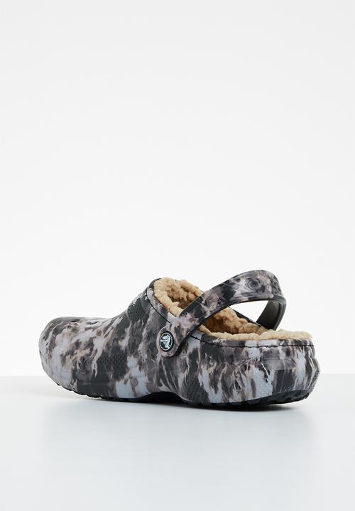 Crocs - Classic lined bleach dye clog - black