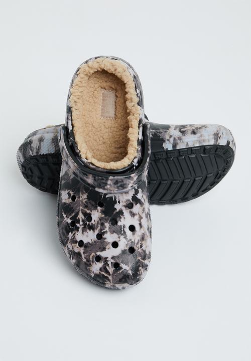 Crocs - Classic lined bleach dye clog - black