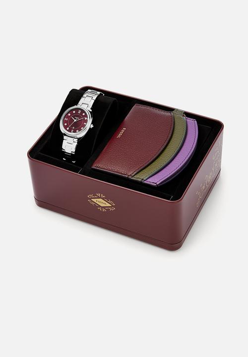 Fossil - Gabby watch & card case set - silver