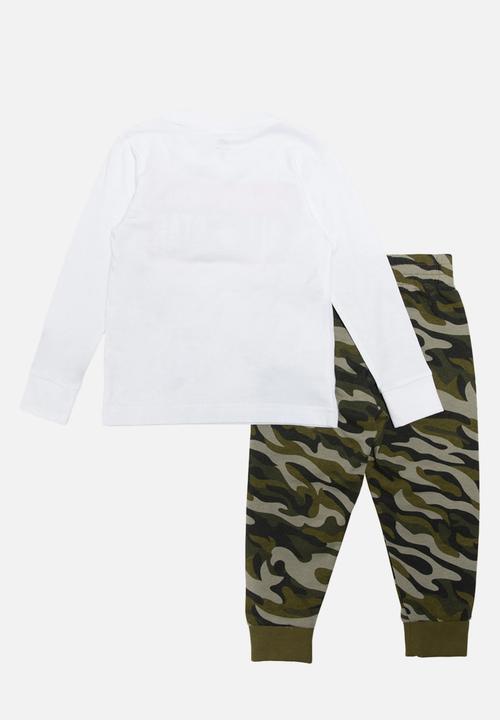 Converse - Converse boys long sleeve jogger set - white & khaki 