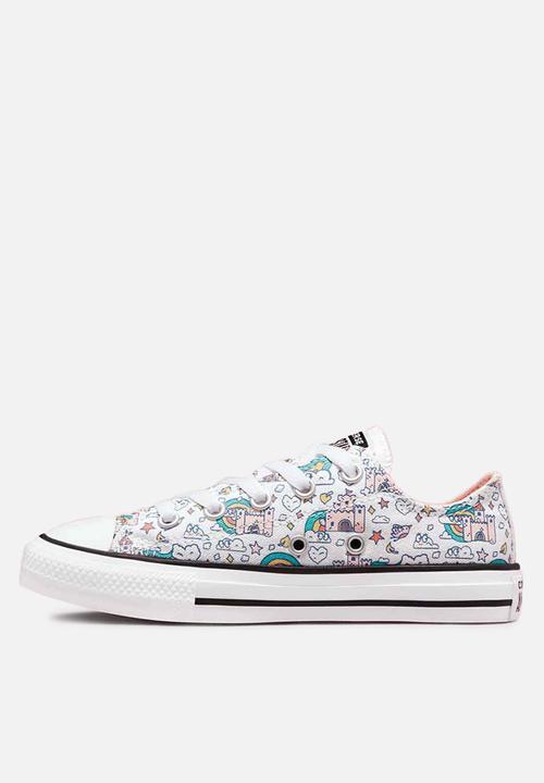 Converse - Chuck Taylor all star rainbow castle ox - white/storm pink/washed teal