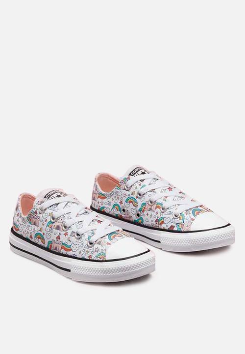 Converse - Chuck Taylor all star rainbow castle ox - white/storm pink/washed teal