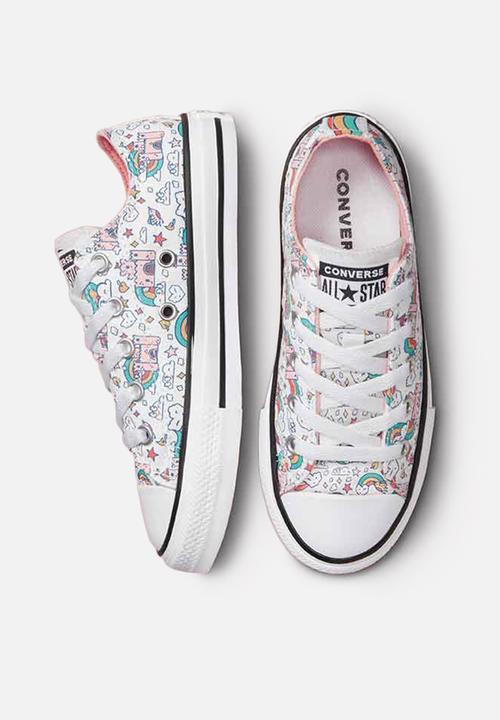 Converse - Chuck Taylor all star rainbow castle ox - white/storm pink/washed teal