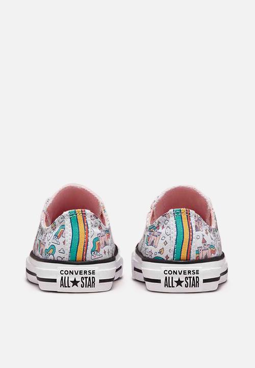 Converse - Chuck Taylor all star rainbow castle ox - white/storm pink/washed teal