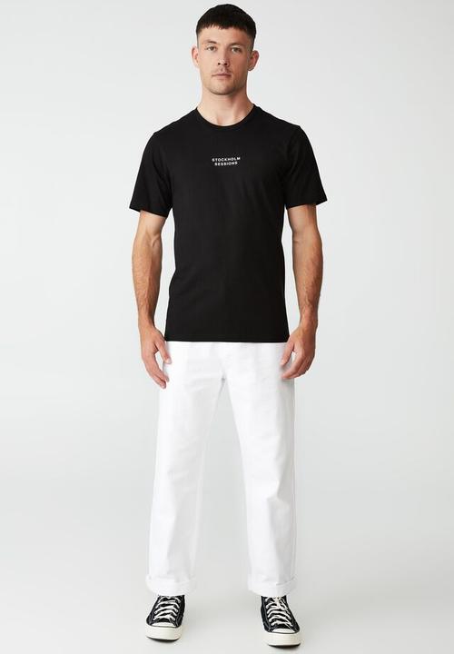 Cotton On - Tbar text T-shirt - black/stockholm sessions
