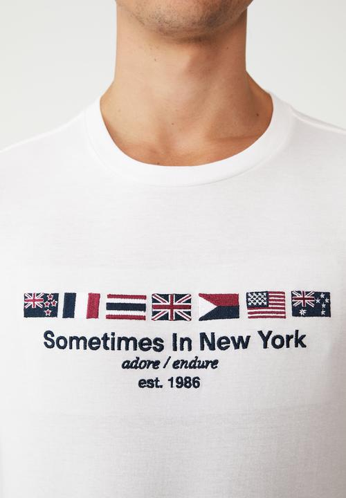 Cotton On - Tbar classic T-shirt - vintage white/sometimes in new york flags