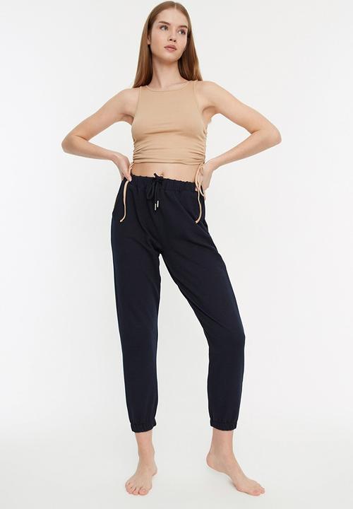 Trendyol - Basic knit sweatpants - navy
