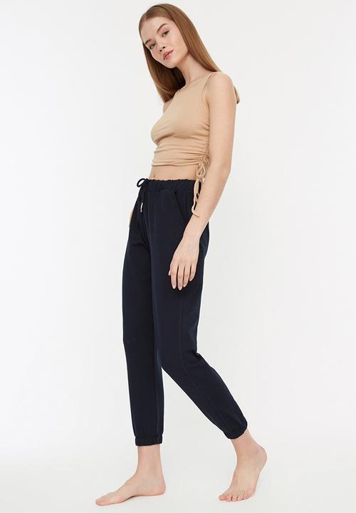 Trendyol - Basic knit sweatpants - navy