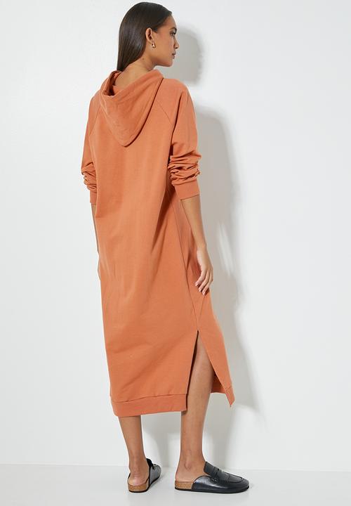 Superbalist - Hi slit hooded dress - baked clay