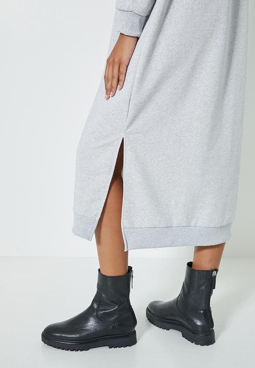 Superbalist - Hi slit hooded dress - light grey mel