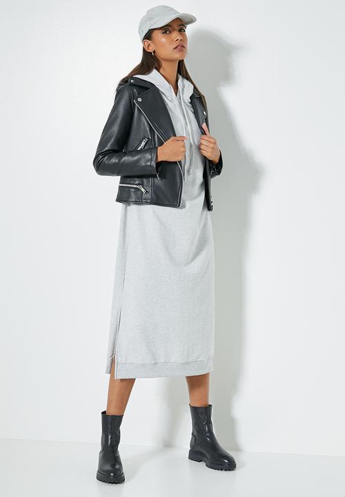 Superbalist - Hi slit hooded dress - light grey mel