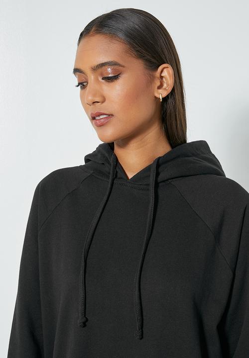 Superbalist - Hi slit hooded dress - black