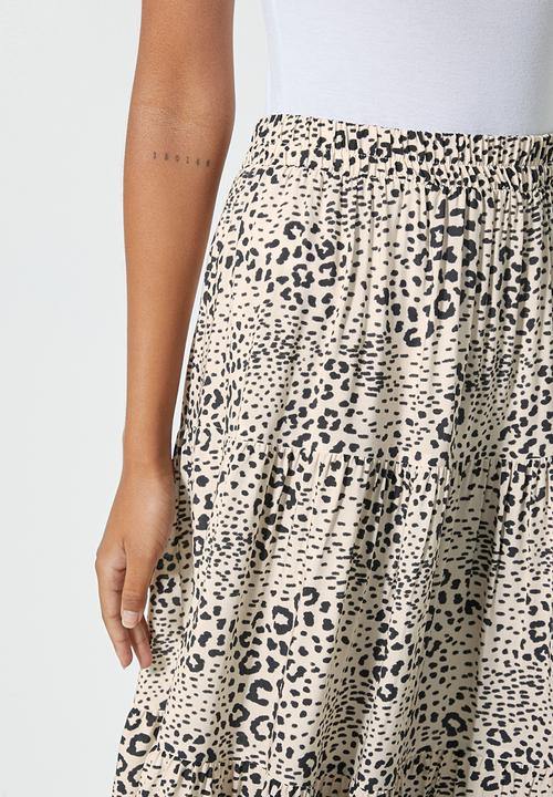 Superbalist - Tiered midi skirt - minimal animal