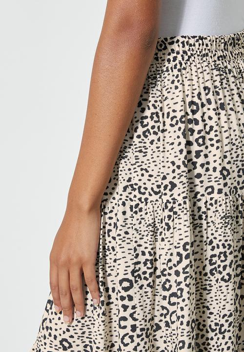 Superbalist - Tiered midi skirt - minimal animal