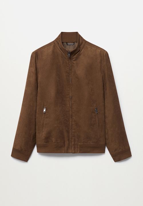 MANGO - Siena Suede-effect Bomber Jacket - dark brown