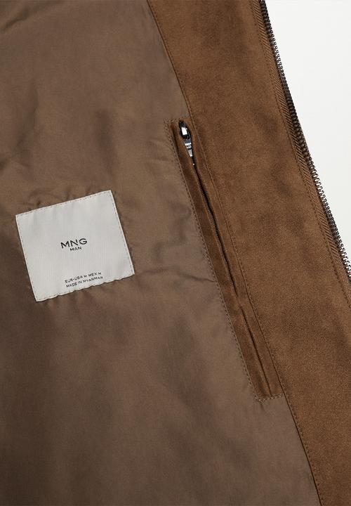 MANGO - Siena Suede-effect Bomber Jacket - dark brown