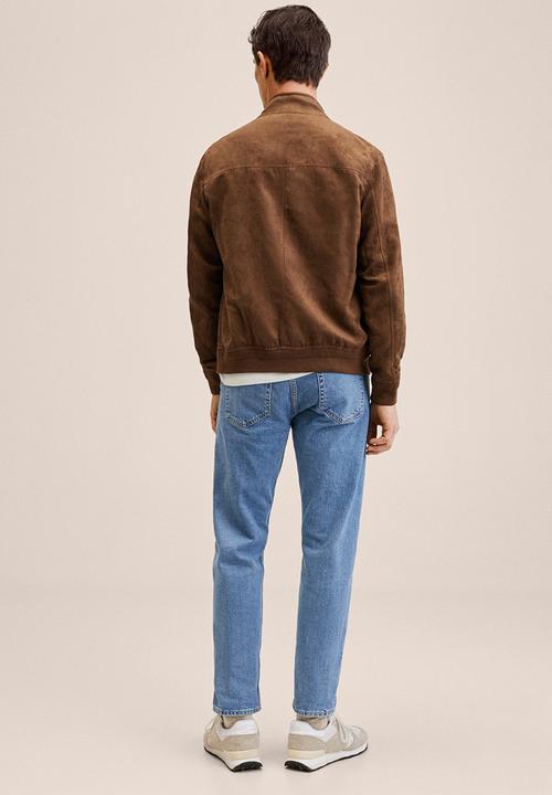 MANGO - Siena Suede-effect Bomber Jacket - dark brown