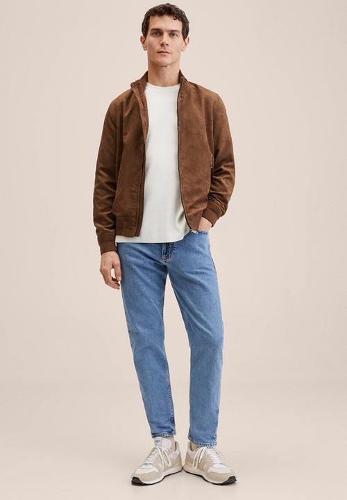 MANGO - Siena Suede-effect Bomber Jacket - dark brown