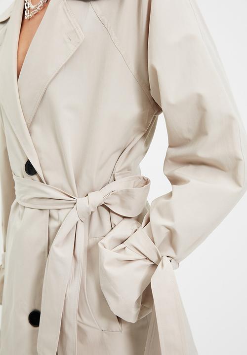 Trendyol - Belted midi trench coat - grey