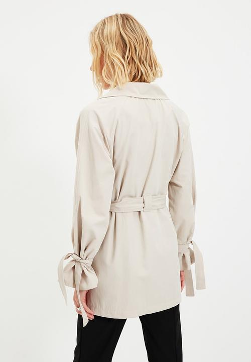 Trendyol - Belted midi trench coat - grey
