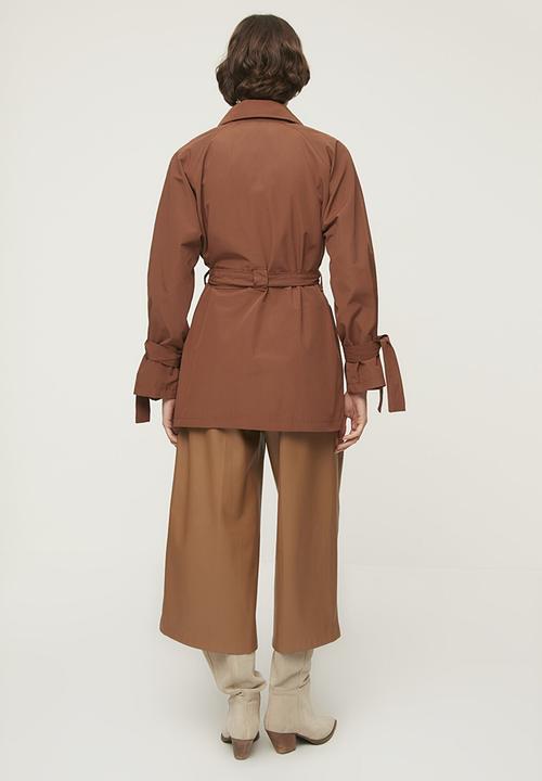 Trendyol - Belted midi trench coat - brown
