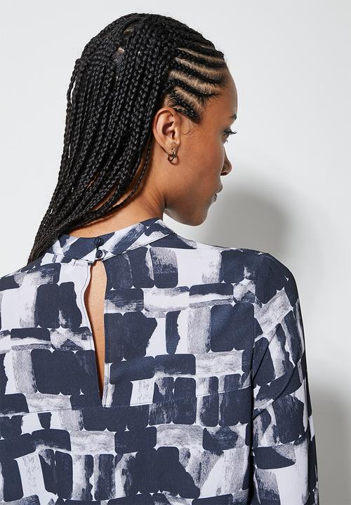 Superbalist - Funnel neck shell - navy & white