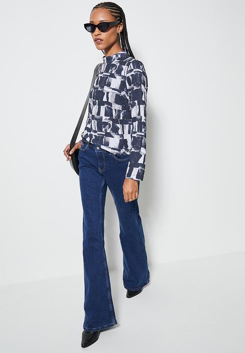 Superbalist - Funnel neck shell - navy & white