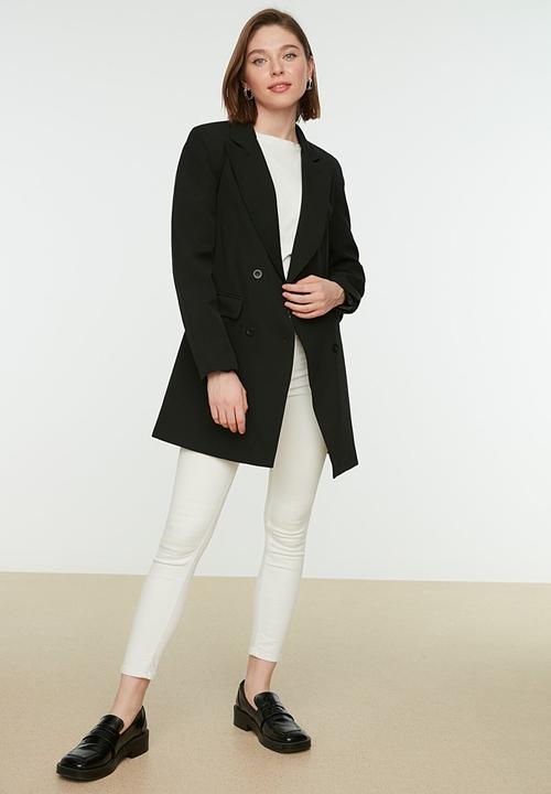 Trendyol - Double buttoned jacket - black