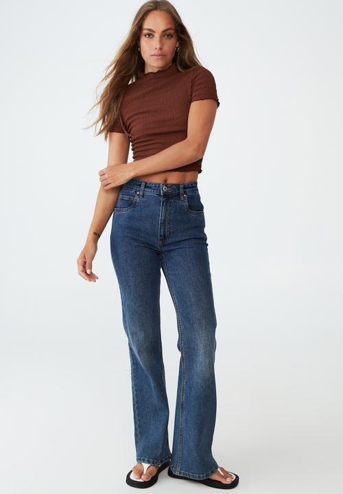 Cotton On - Alice textured short sleeve top - brown