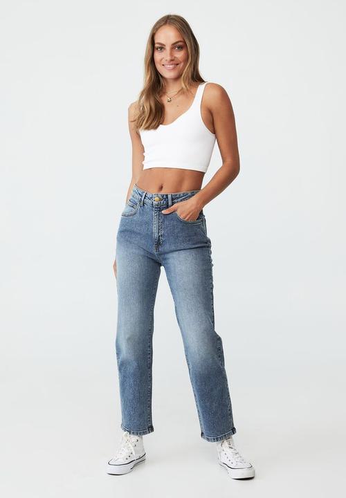 Cotton On - Straight stretch jean - reef blue