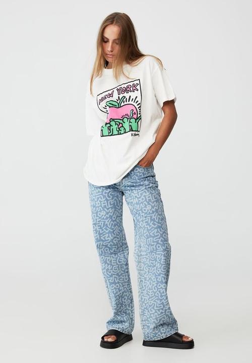 Cotton On - Special edition keith haring tee - lcn kh keith haring new york/vintage white